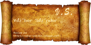 Véber Sándor névjegykártya